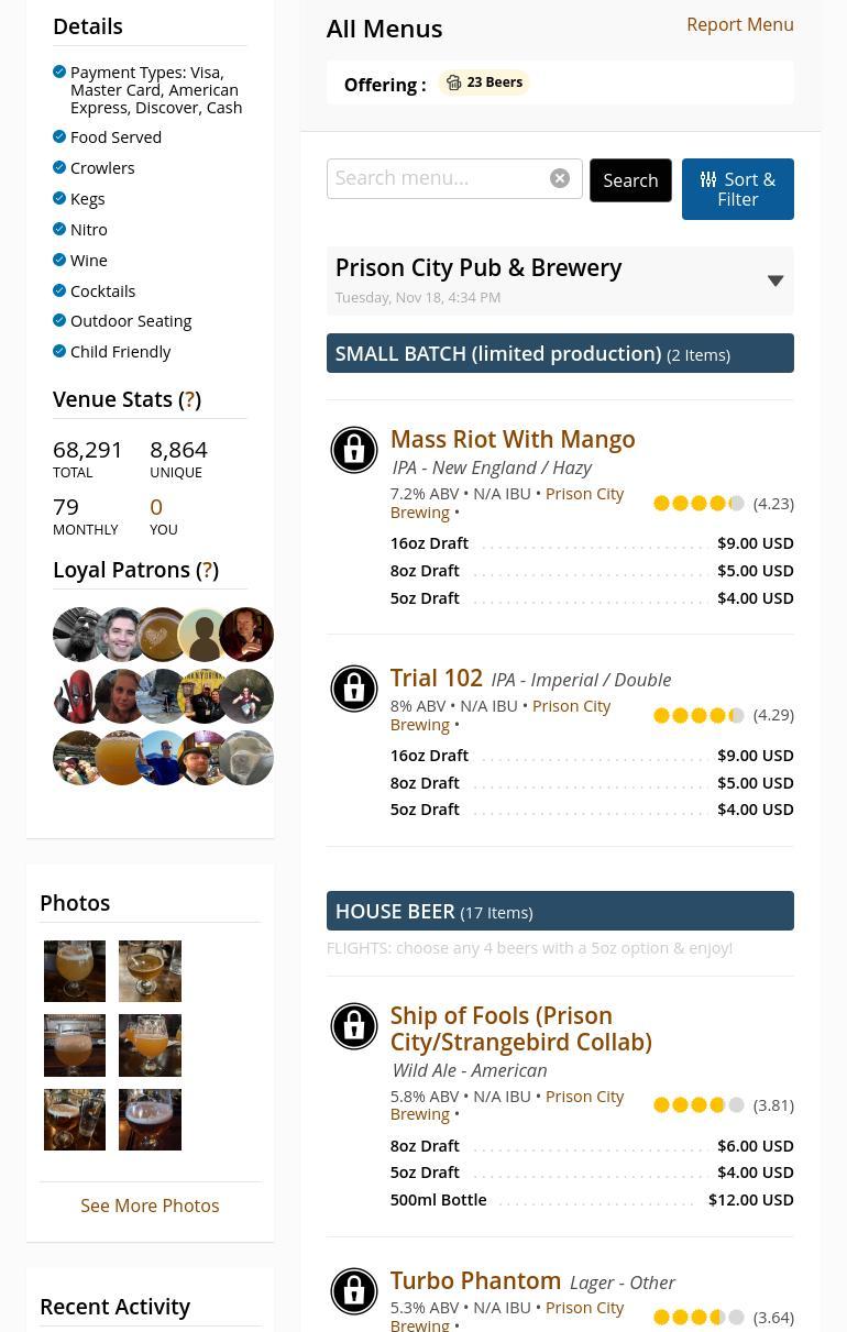 Lunkenheimer Craft Brewing Co. at Sodus Bay Bridge Menu