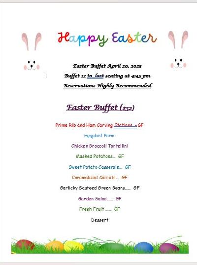 The Local Five and Dine Menu