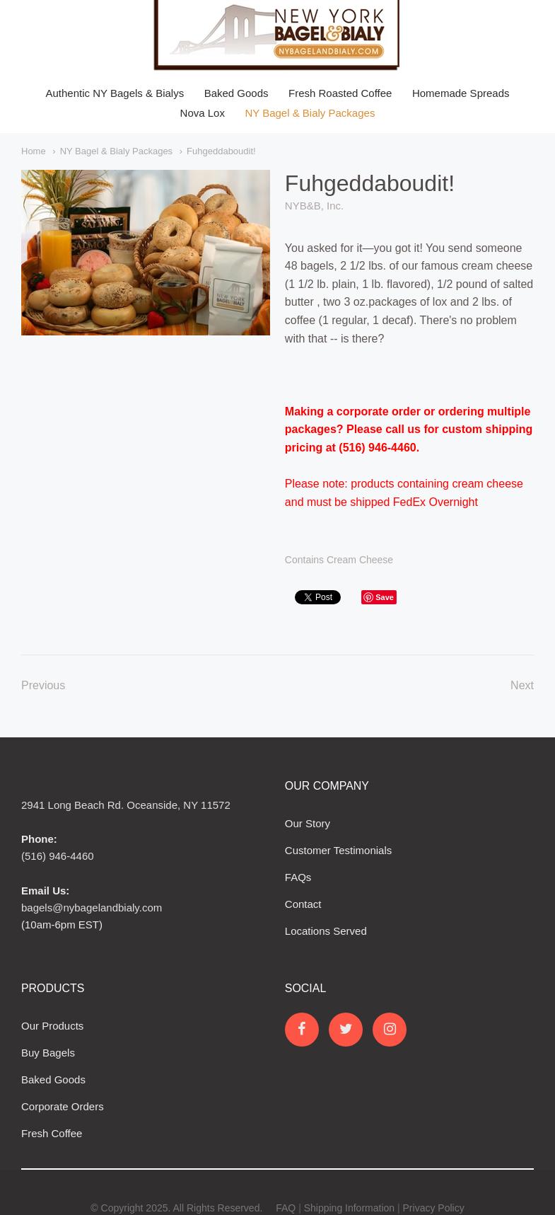 New York Bagel & Bialy Menu