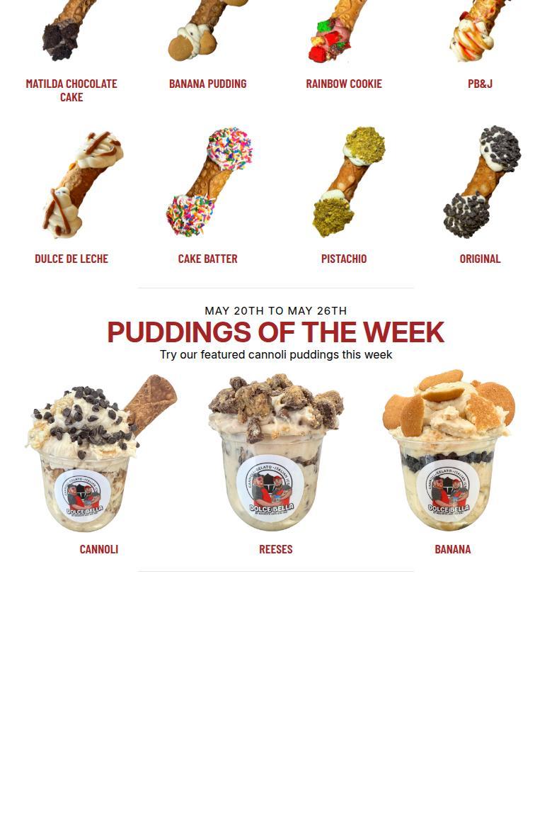 Dolce Bella Menu