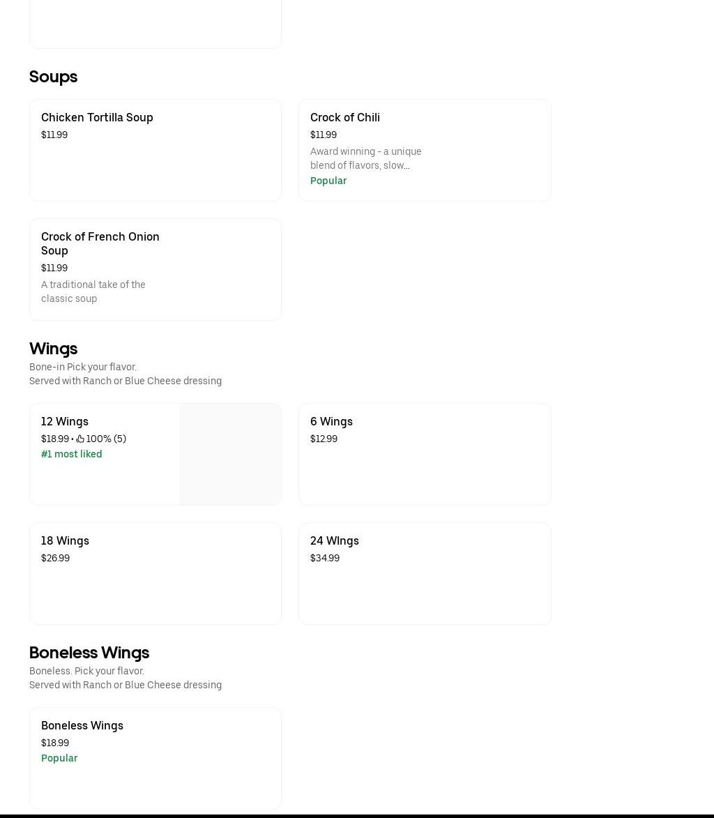 The 19th Hole Indoor Golf Menu