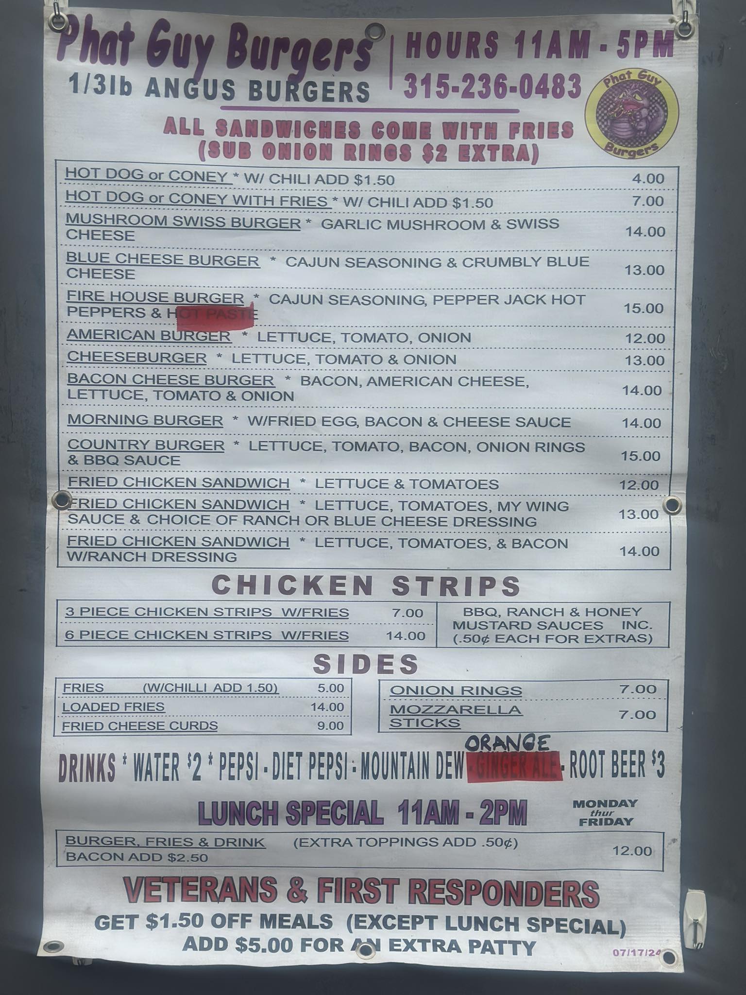 Junco Brewing Company Menu