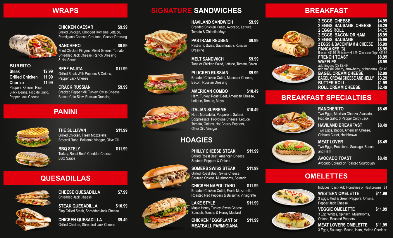 Haviland Deli Cafe Menu