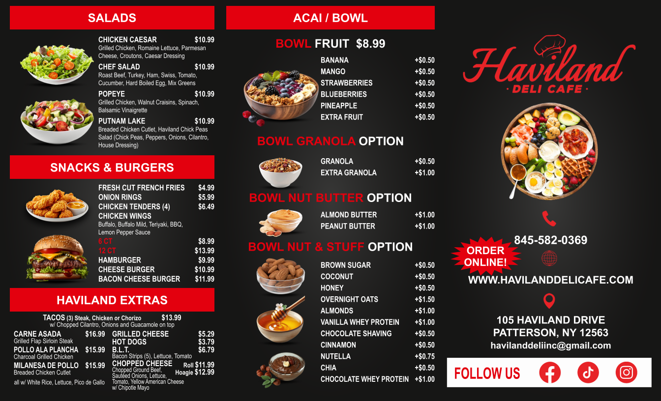 Haviland Deli Cafe Menu
