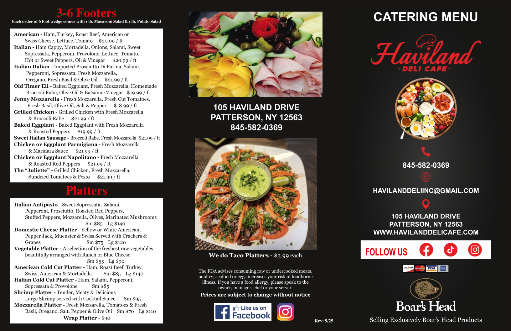 Haviland Deli Cafe Menu