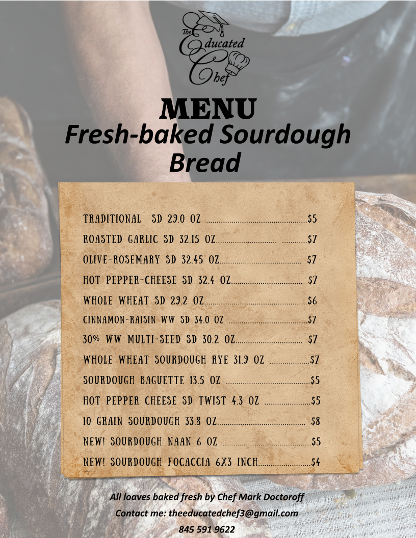 The Educated Chef Menu
