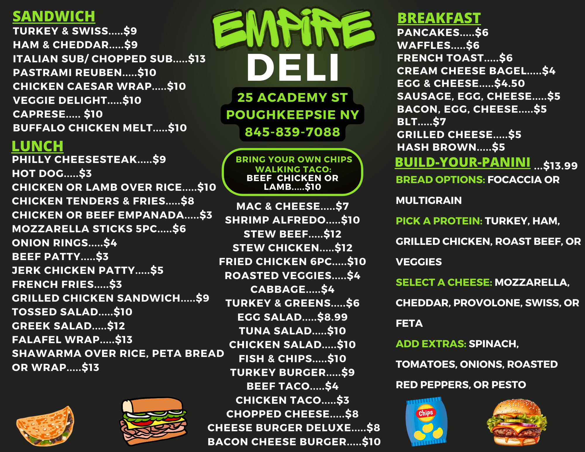 Rita & Sons Deli Menu