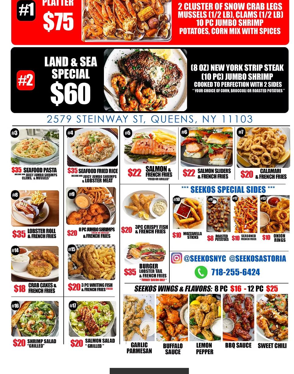 SEEKOS ASTORIA Menu