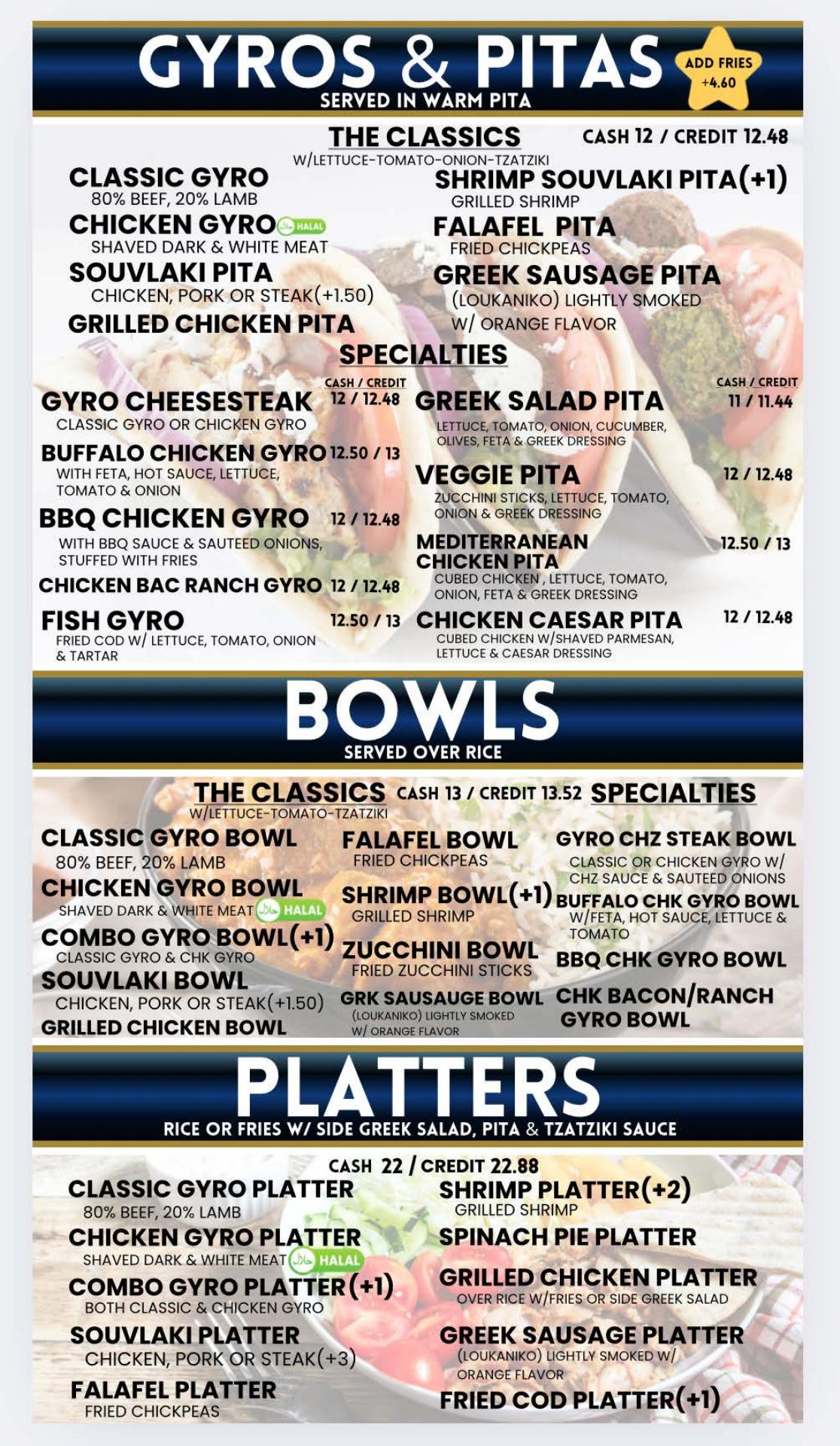 Hampton Gyro of Riverhead Menu