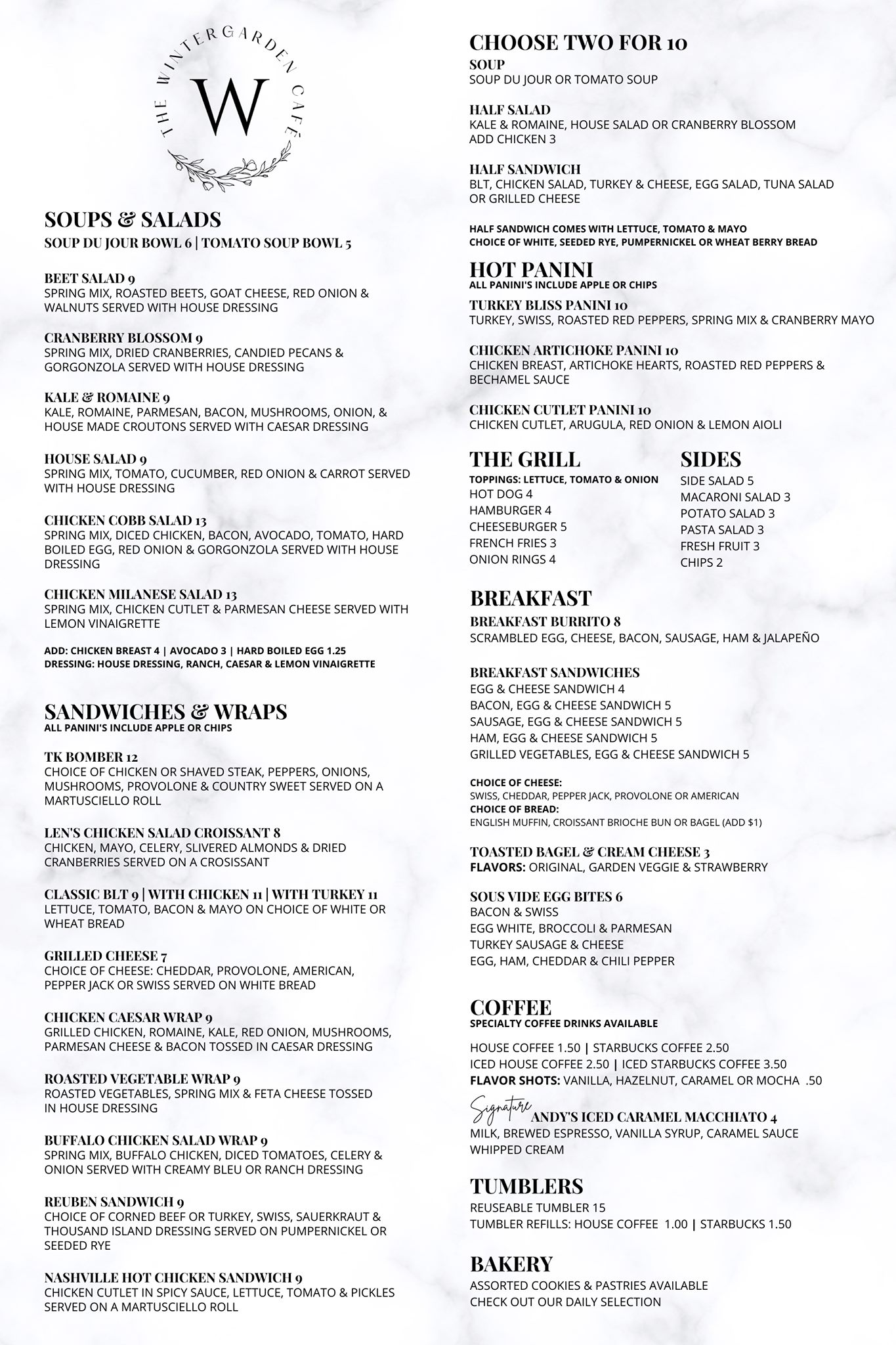 Monroe's at One Menu