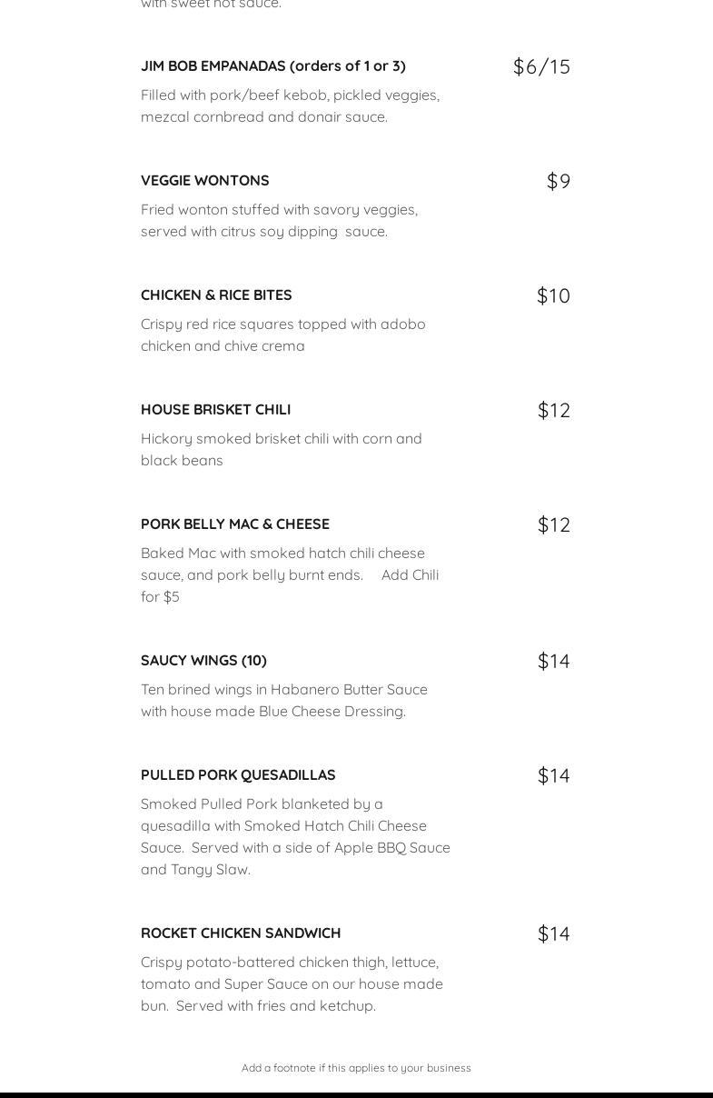 Flour City Station Menu