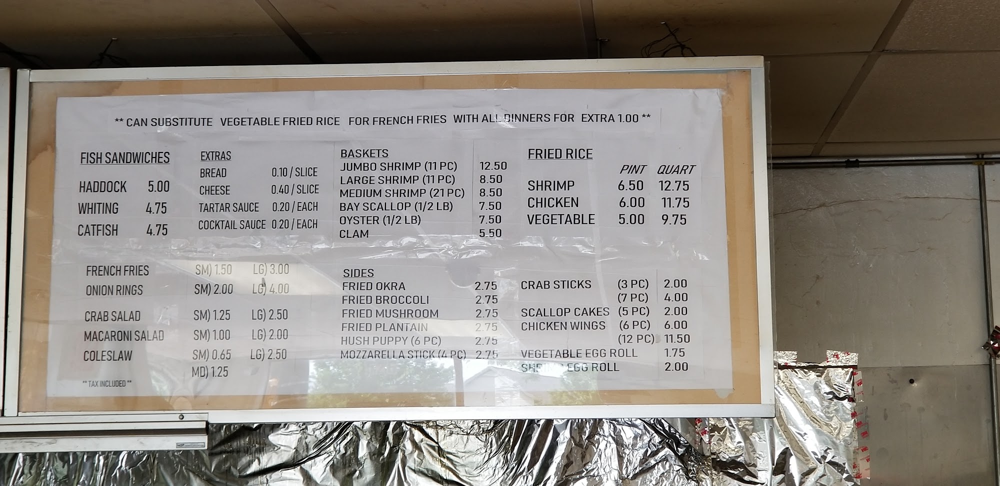 Sun Fish Market Menu