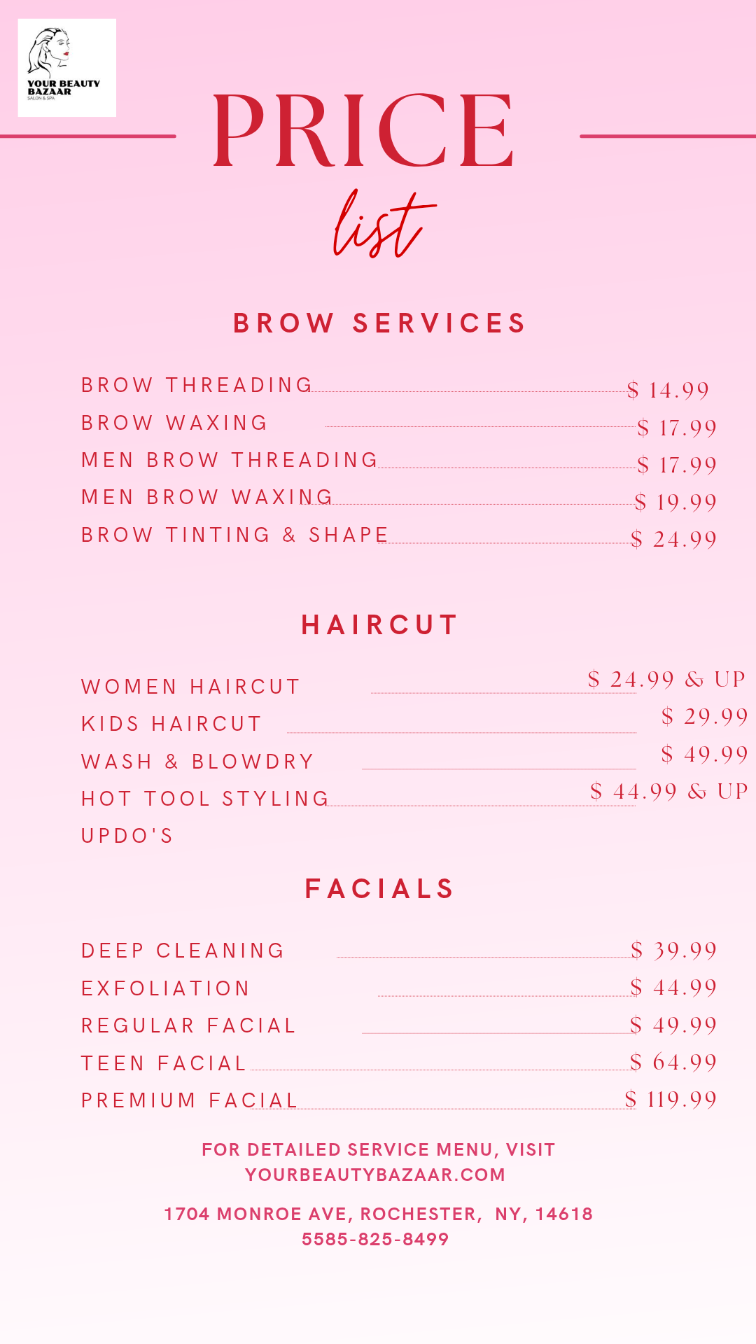 Your Beauty Bazaar Salon & Spa 1704 Monroe Ave, Rochester New York 14618