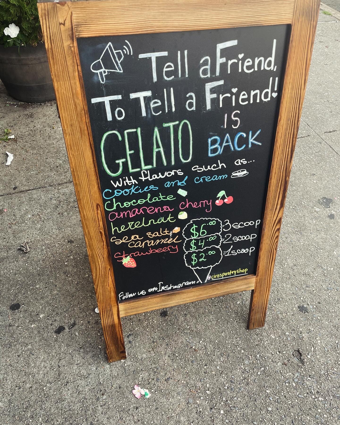 Ciro's Pastry Shop Menu