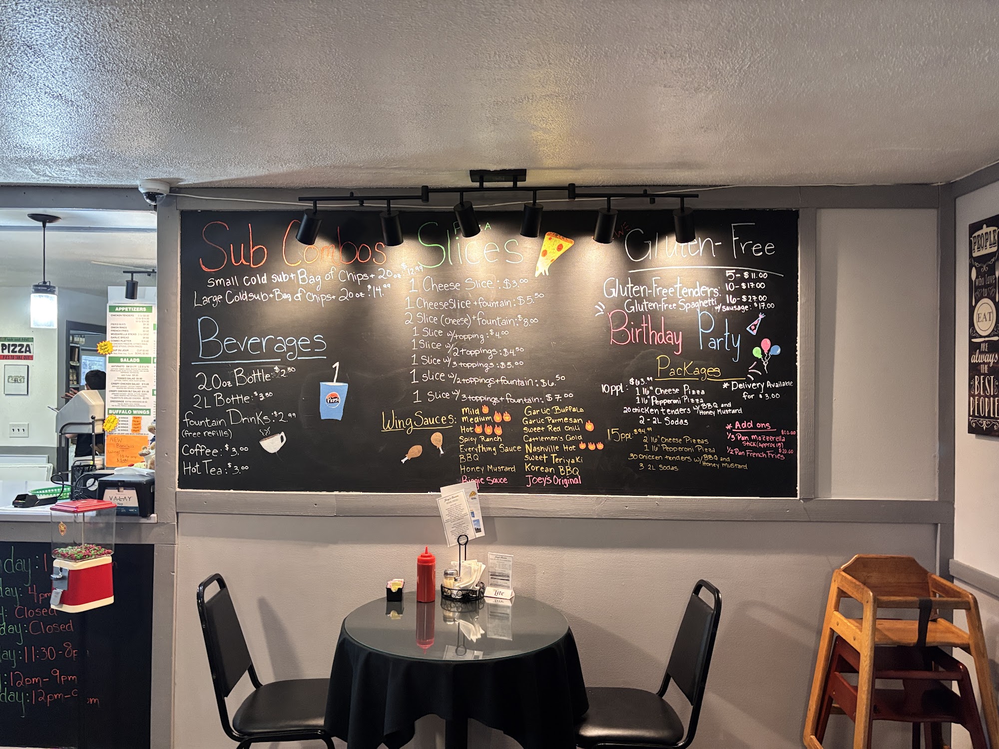 Joey's Pizzeria Menu