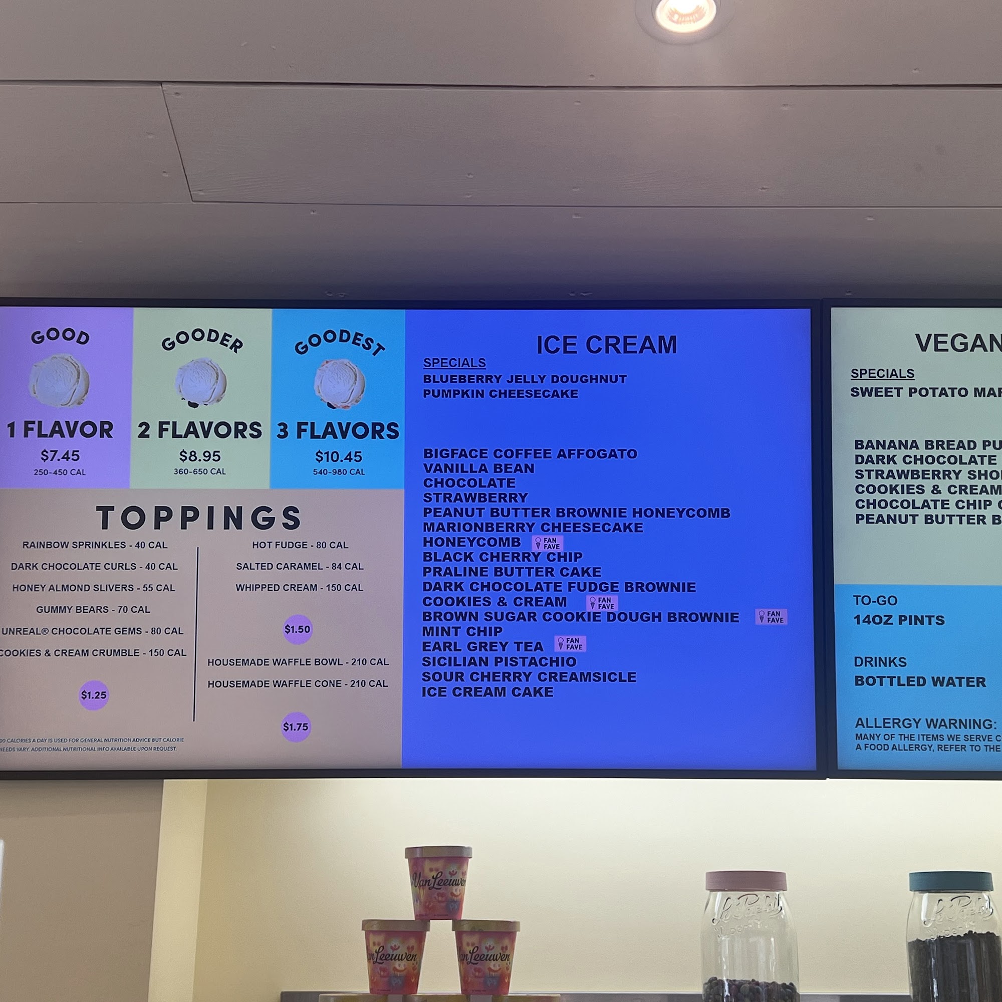 Van Leeuwen Ice Cream Menu