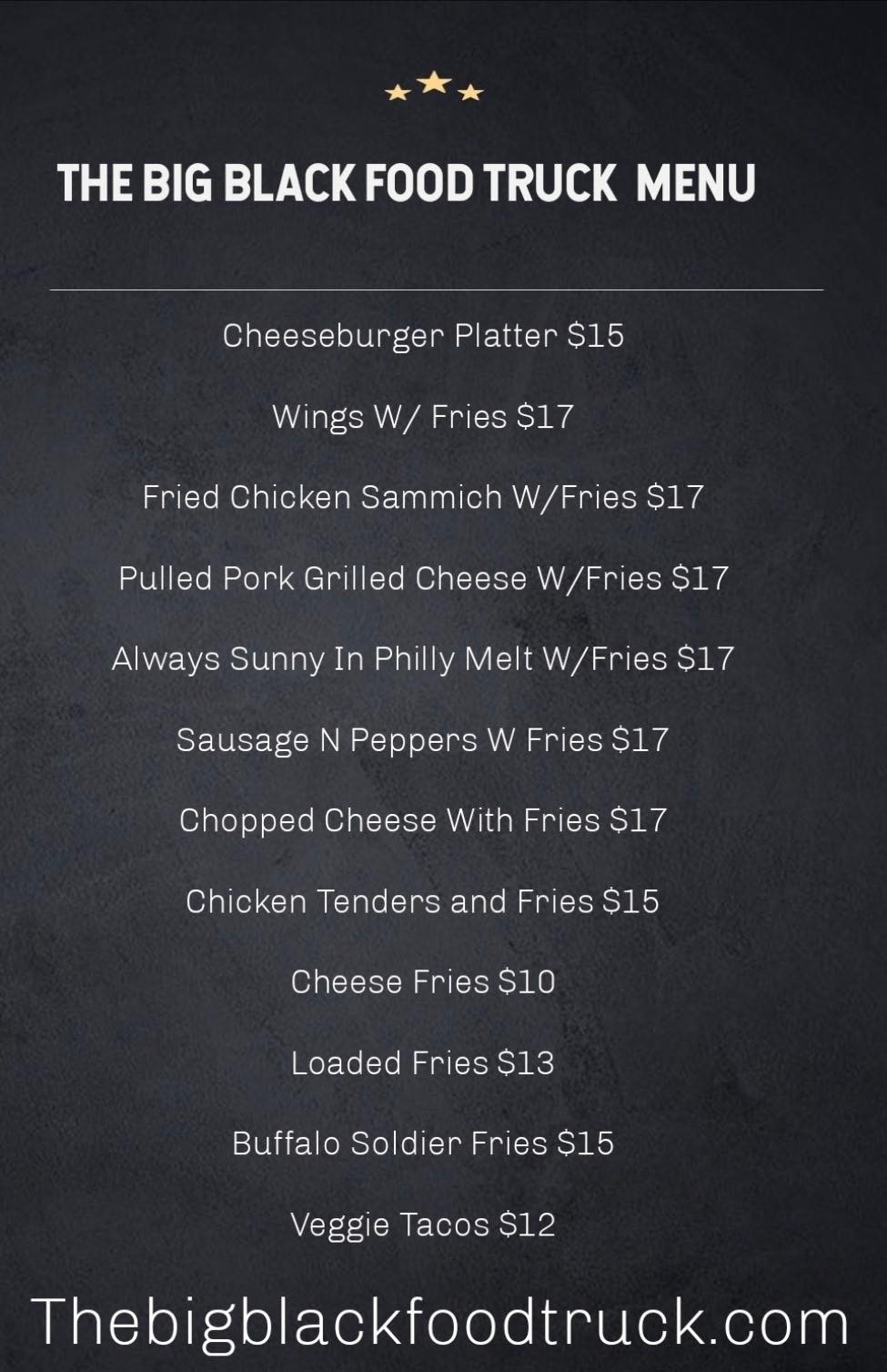 Comiskey Park Bar Menu