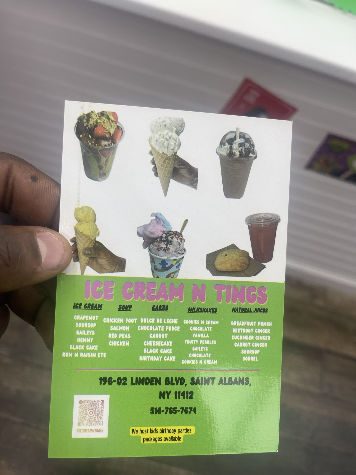 Ice Cream N Tings Menu