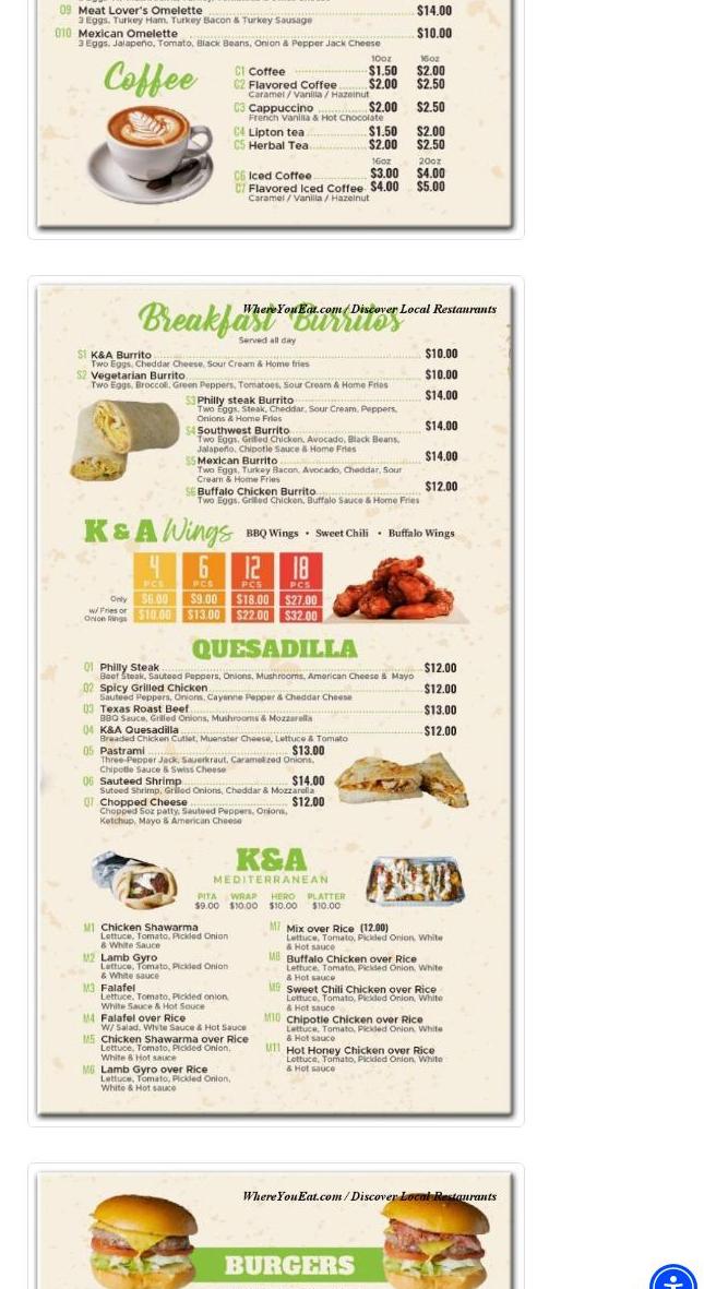 K&A SANDWICH CITY Menu