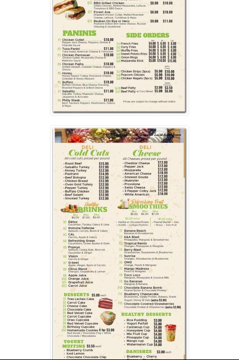 K&A SANDWICH CITY Menu