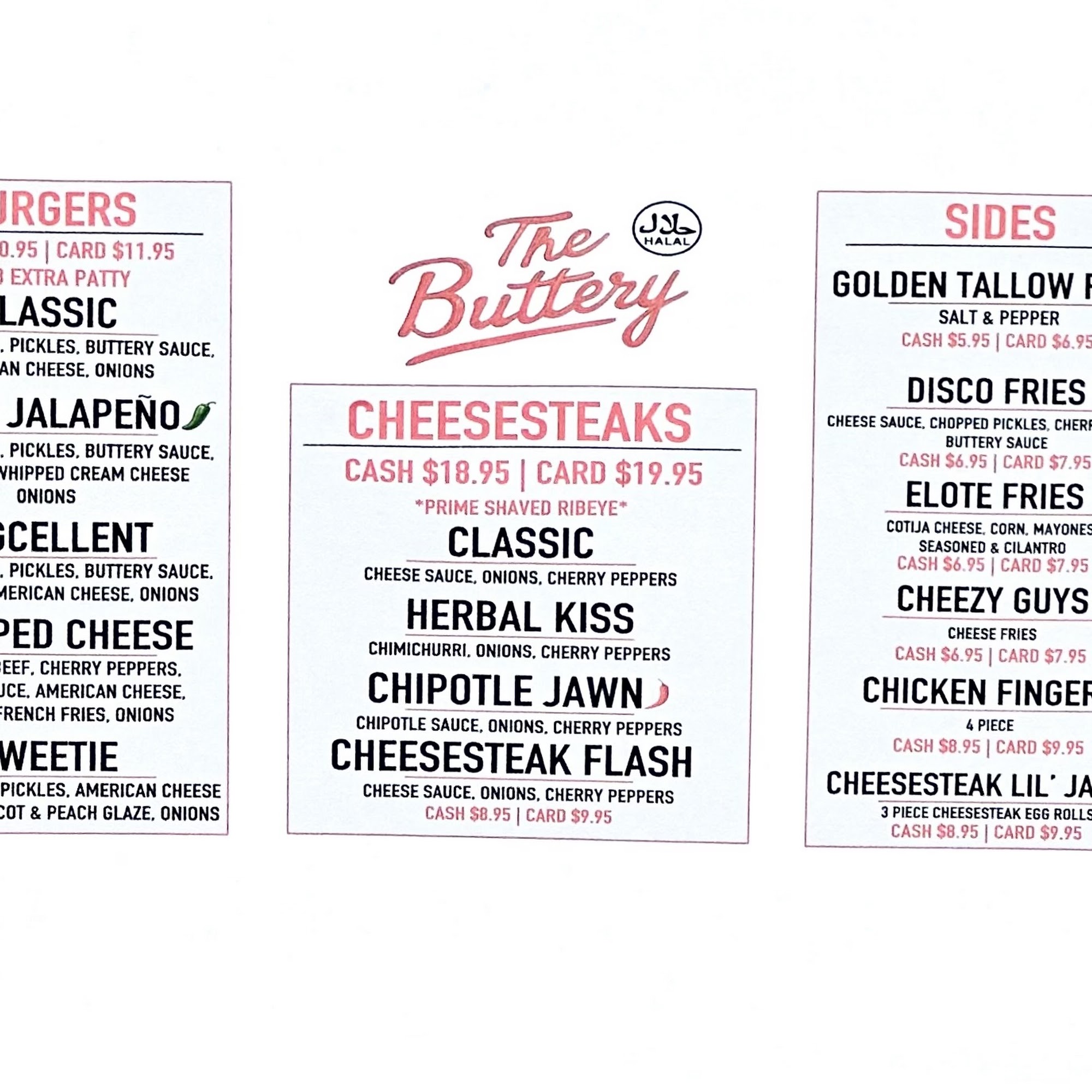 The Buttery Menu