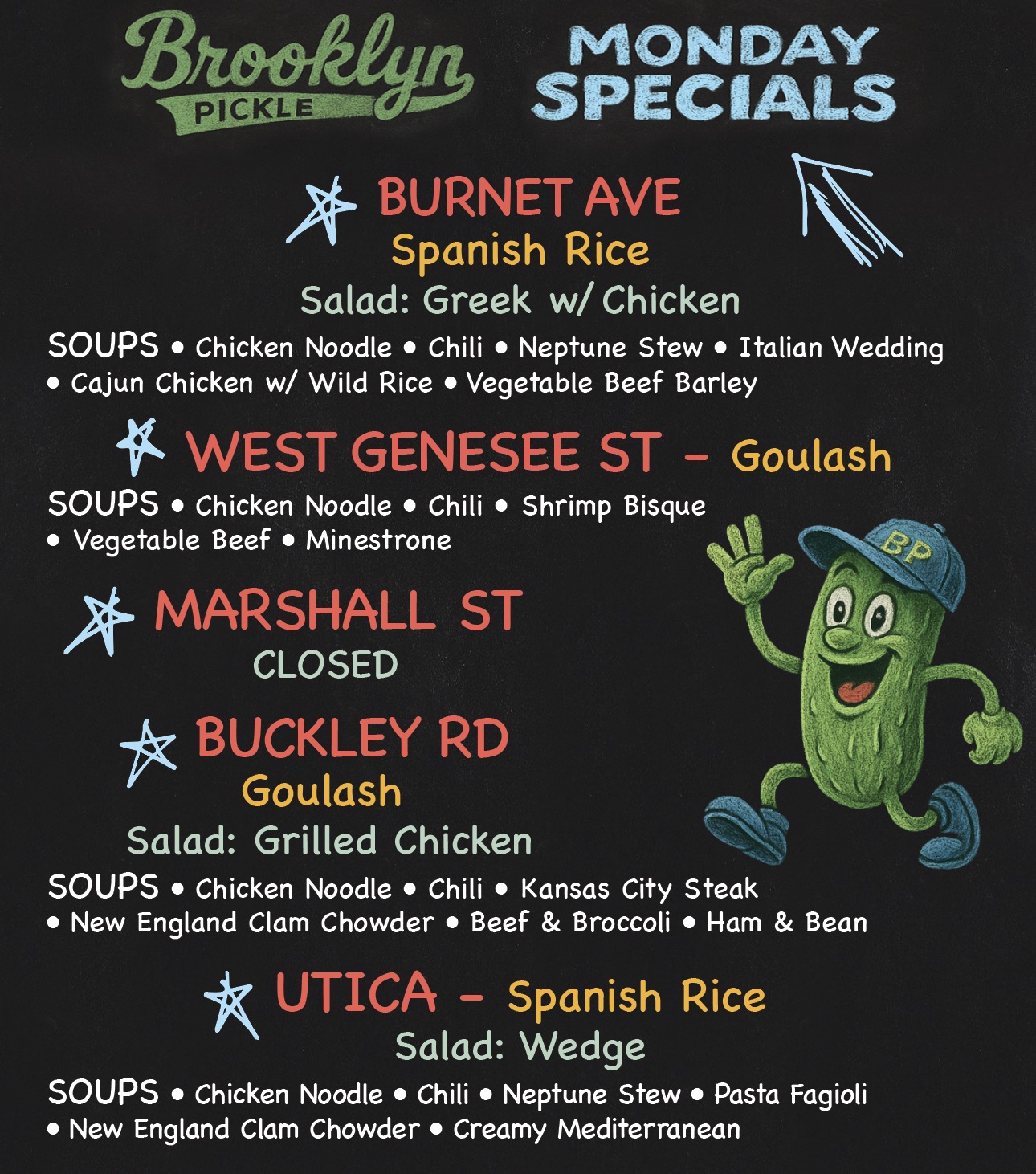 Brooklyn Pickle On The Run Menu