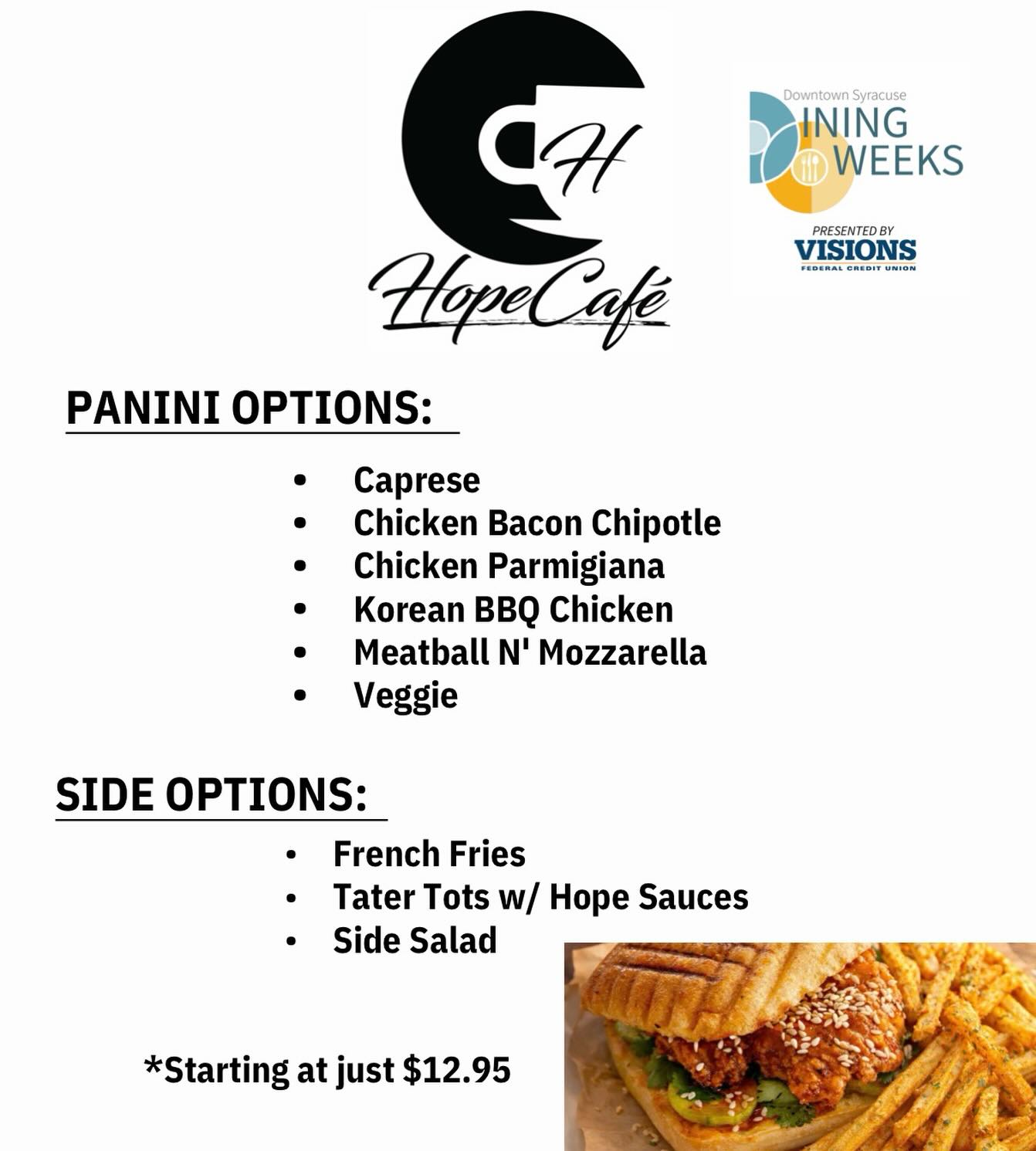 A Touch of Hope Cafe Menu