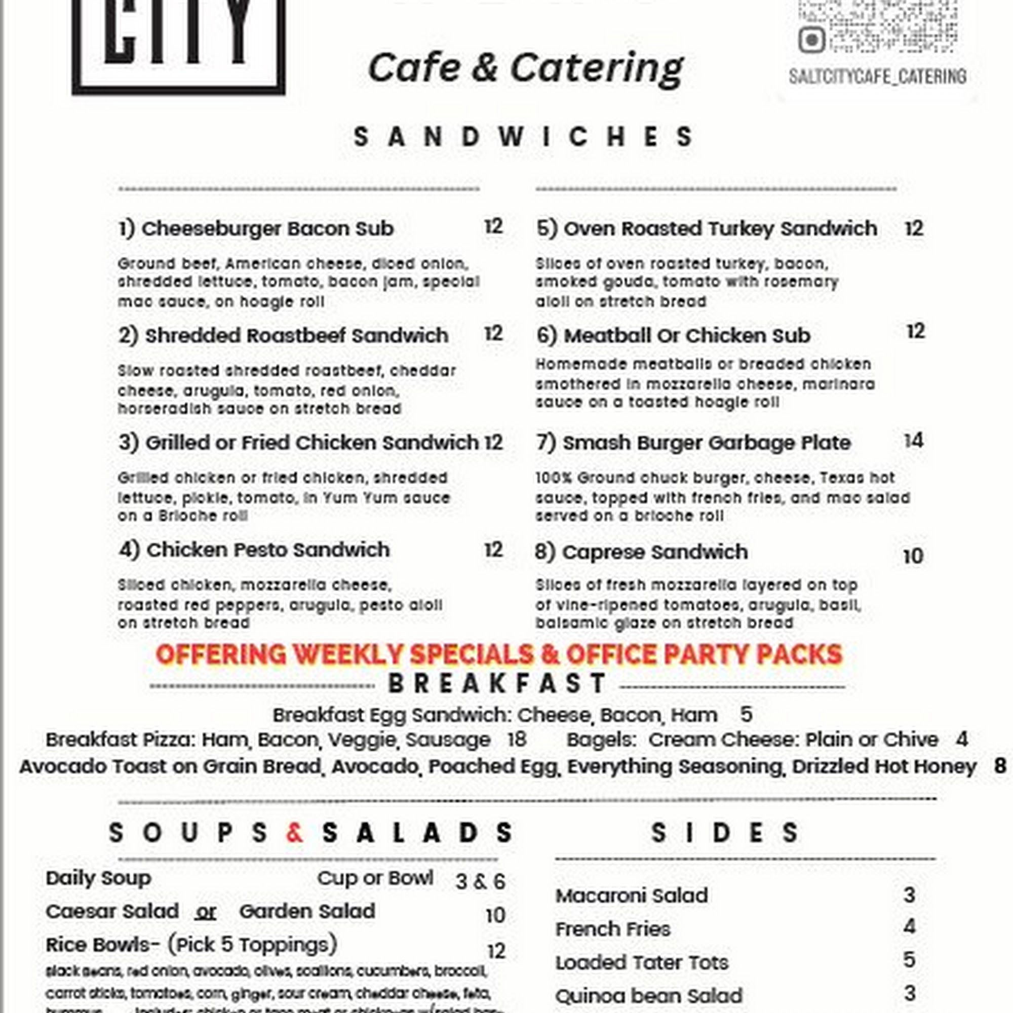 Salt City Cafe & Catering Menu