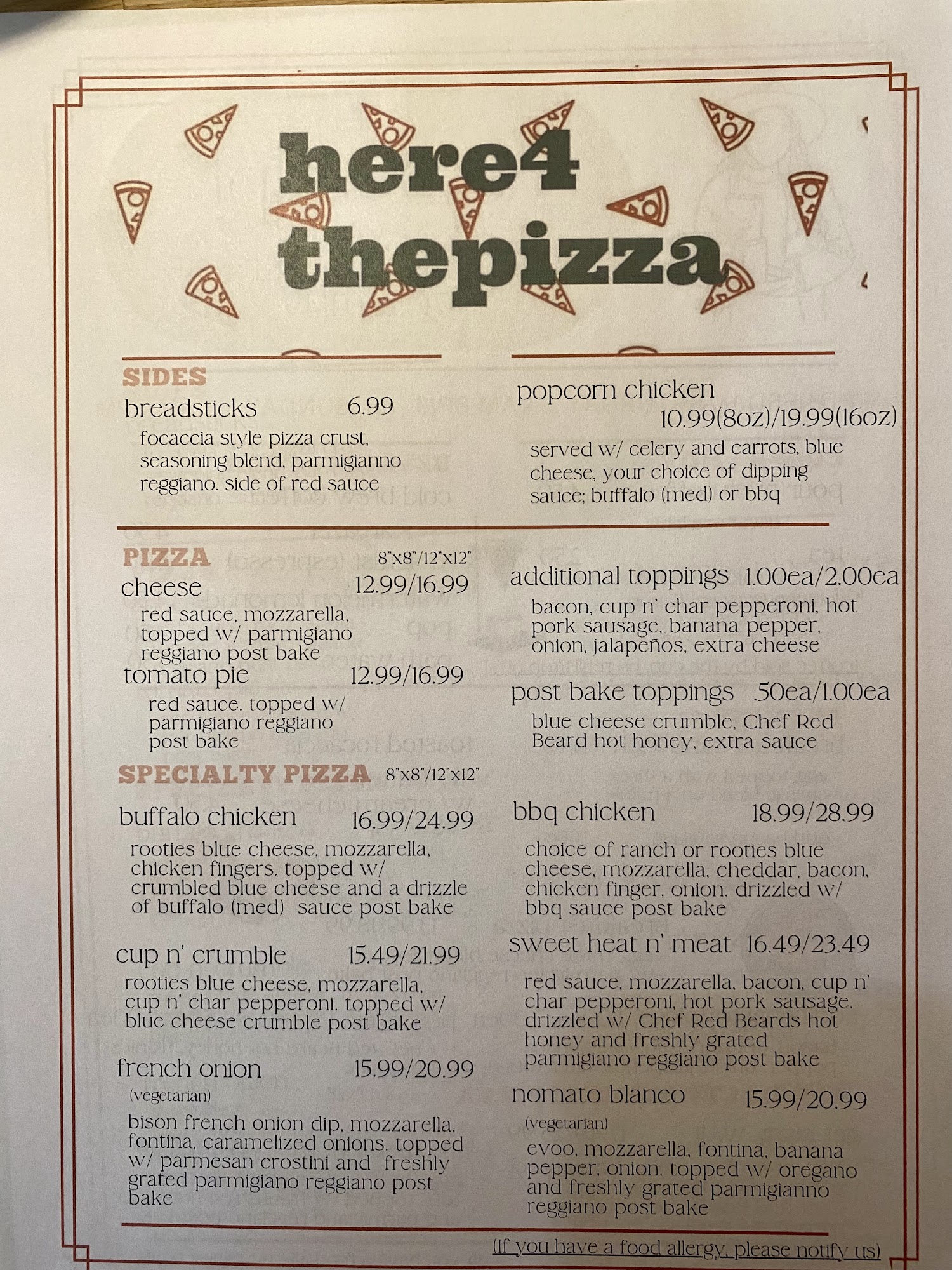 Eucalypt Cake Artistry + Cafe Menu