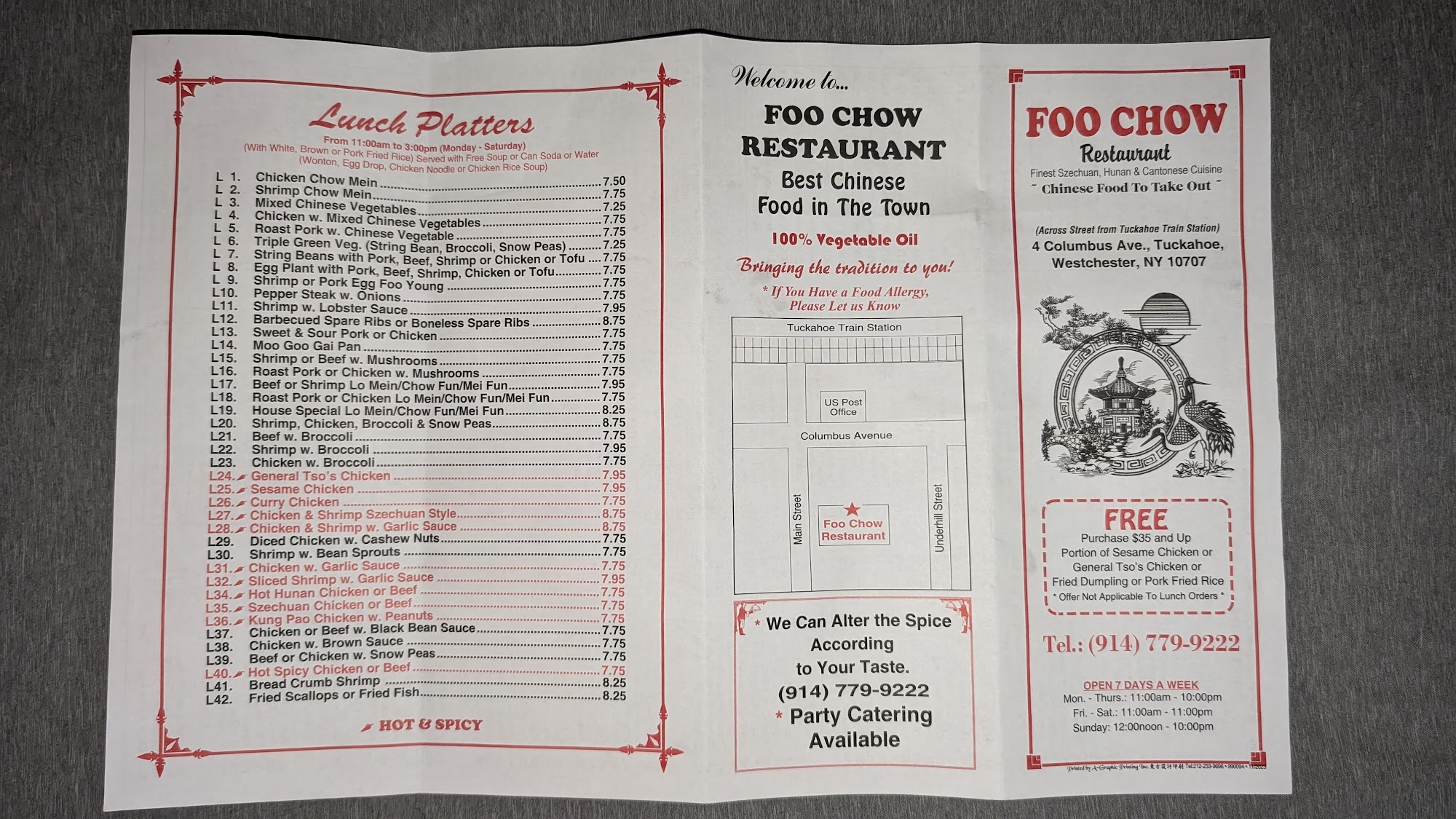 Foo Chow Menu