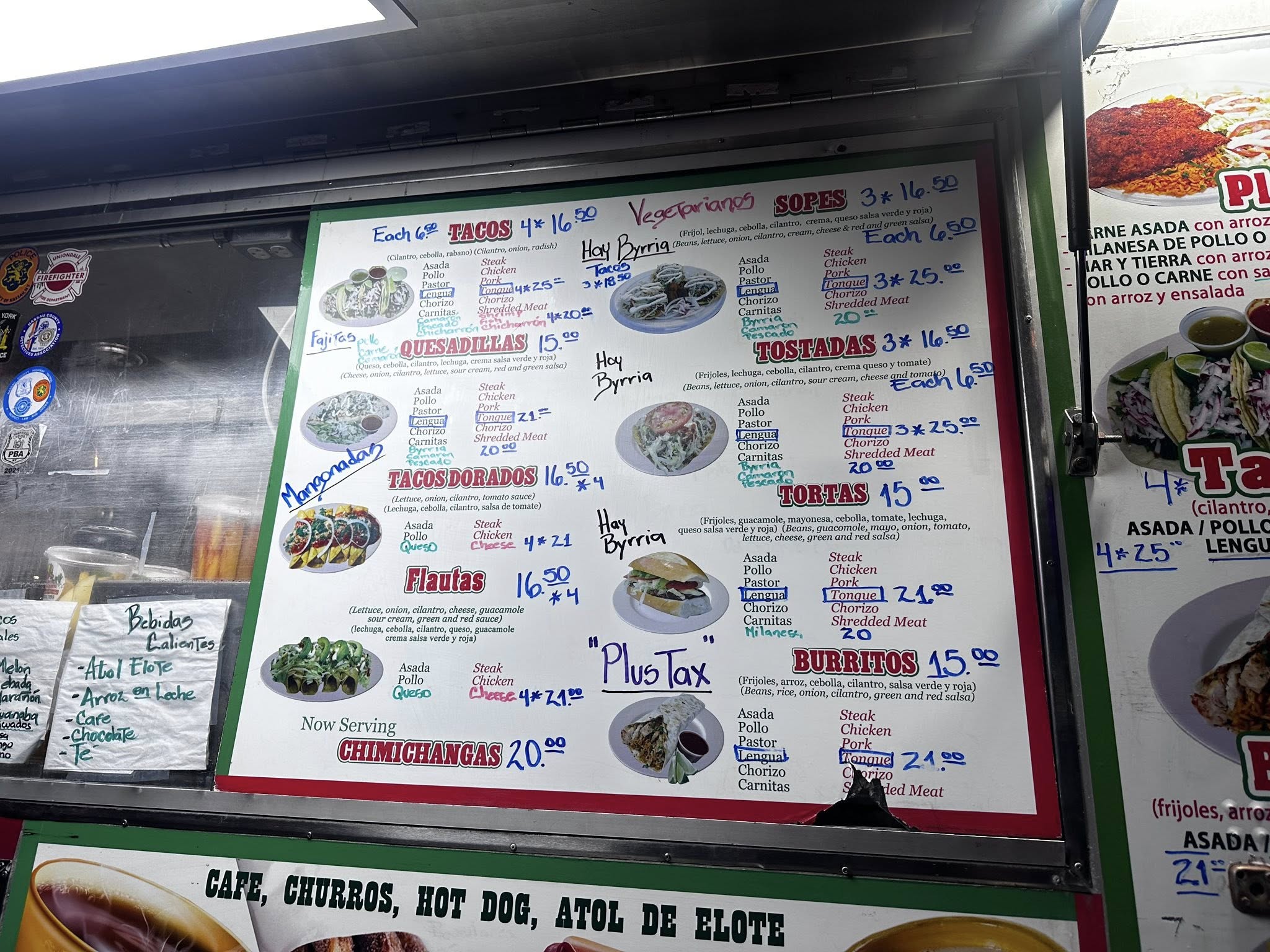 Tacos Menu