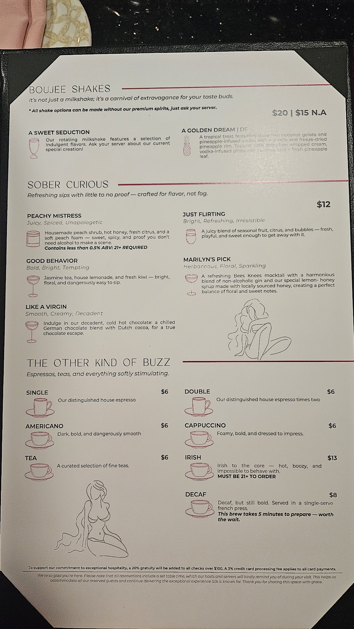 Silk Utica Menu