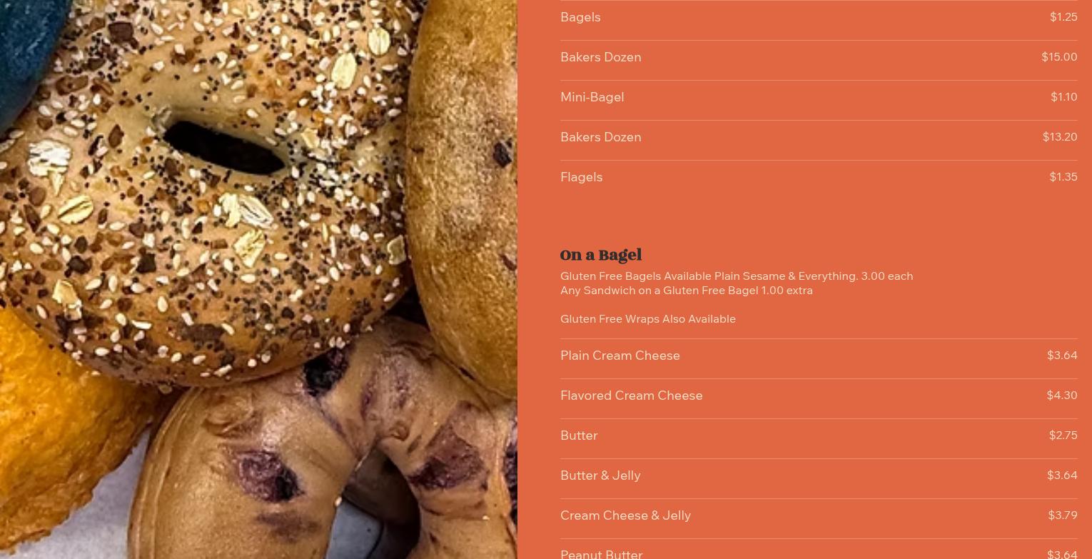 David's Bagels Valley Cottage Menu