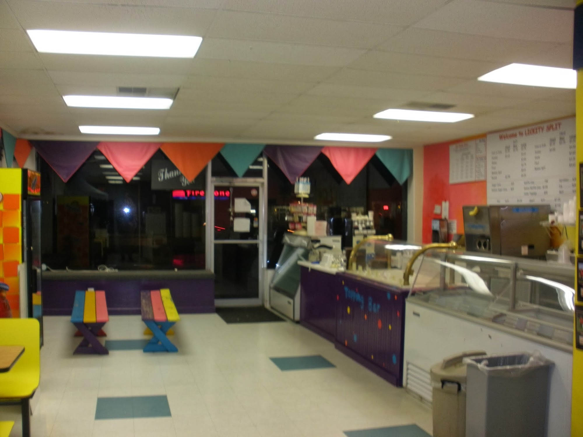 Lickity Split Ice Cream Shoppe Menu