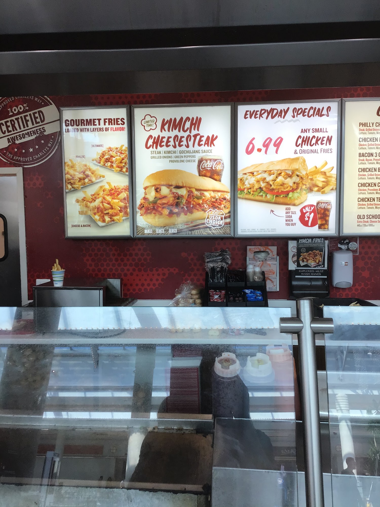 Charleys Cheesesteaks Menu