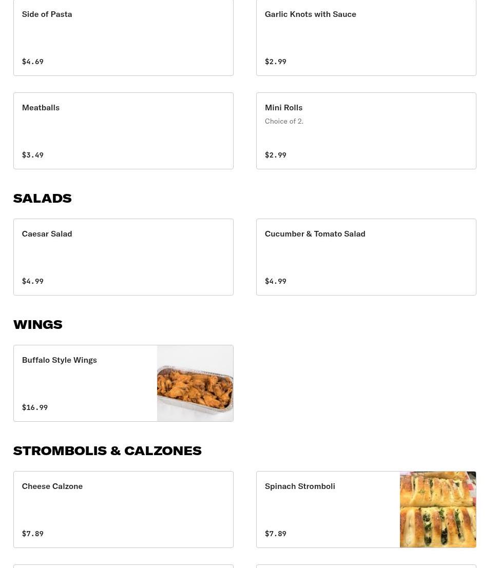 Sicilian Delight Menu