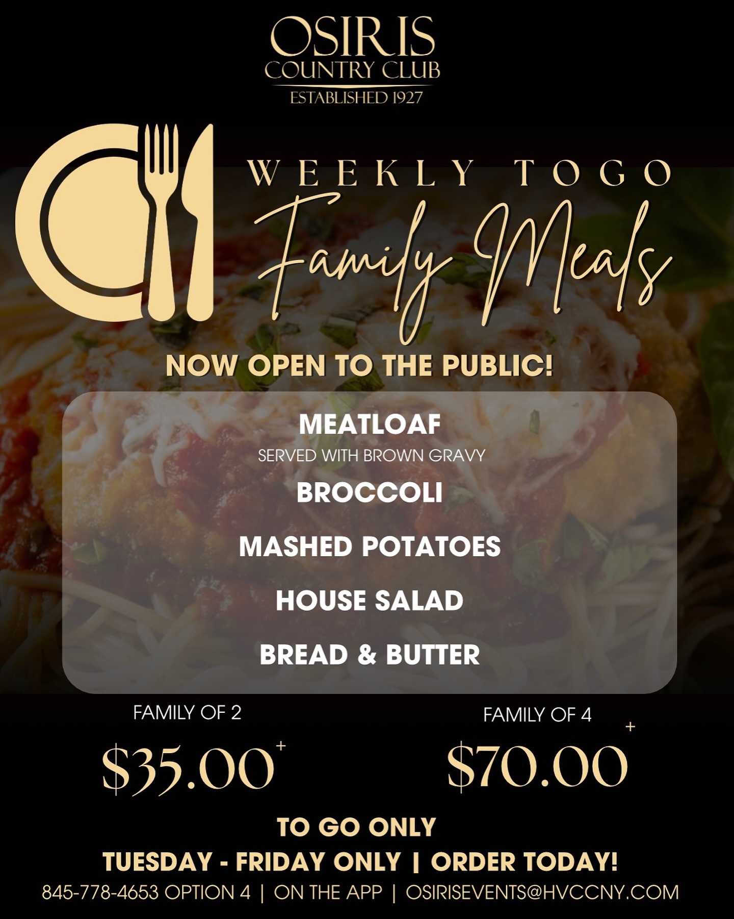 Osiris Country Club Restaurant Menu