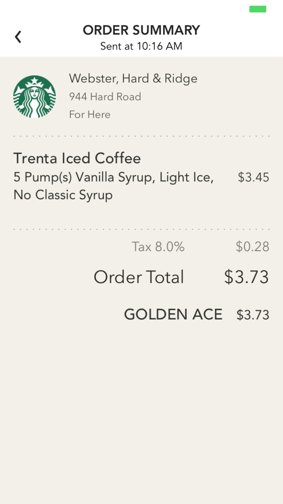 Starbucks Menu
