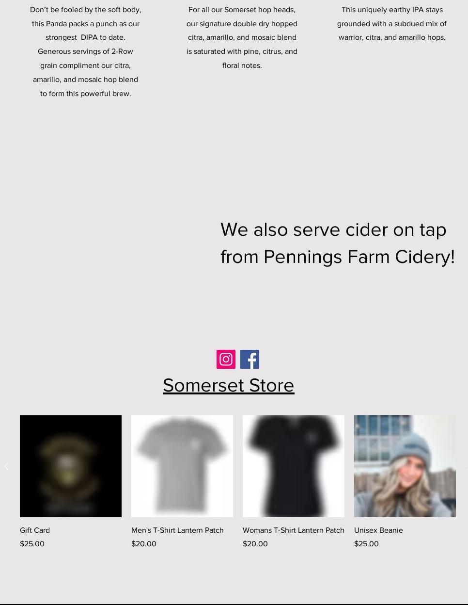 Somerset Brewing Company Menu