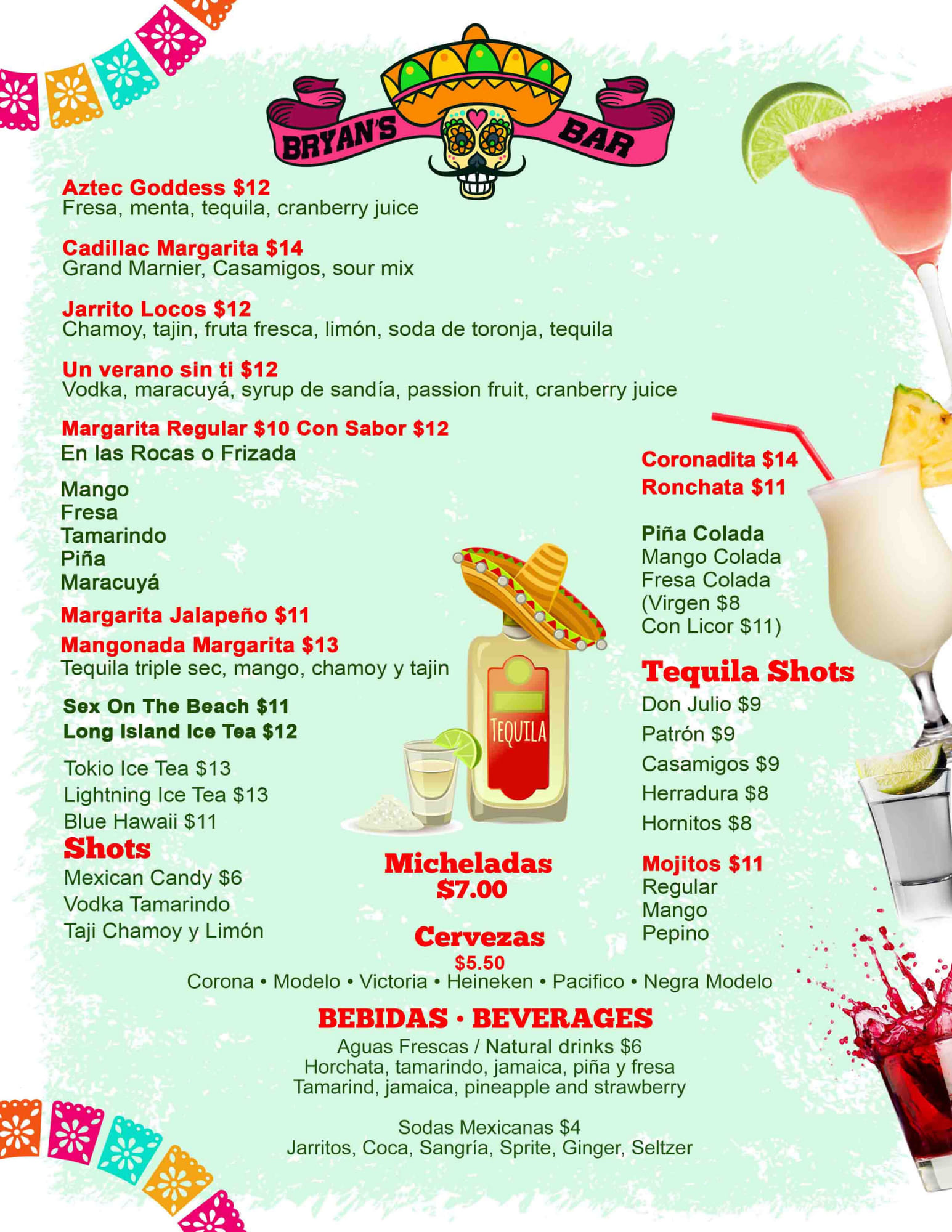 Mercadito Taqueria, Panaderia Mexicana y Paleteria Menu
