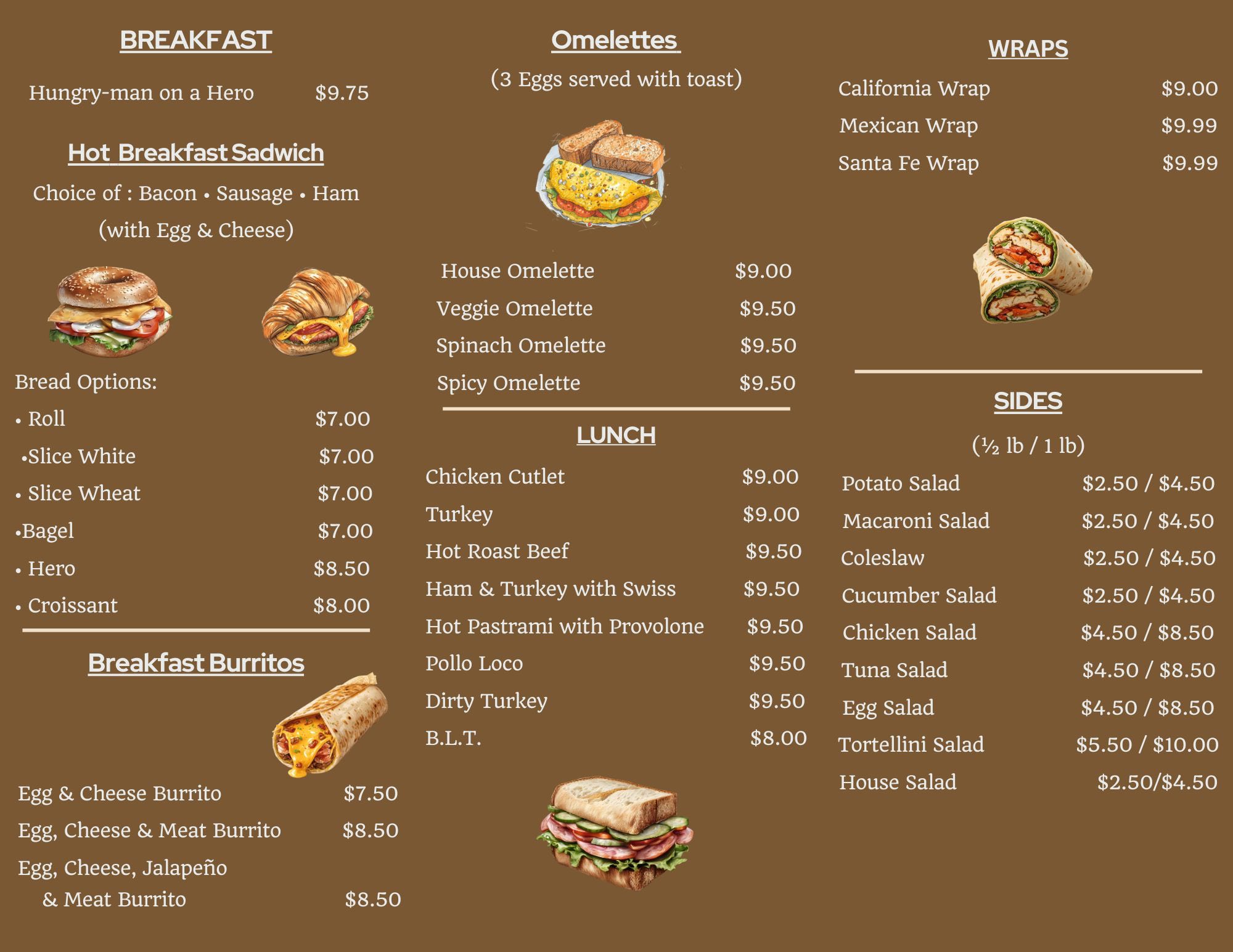 MAIN ST. DELI & CAFE Menu