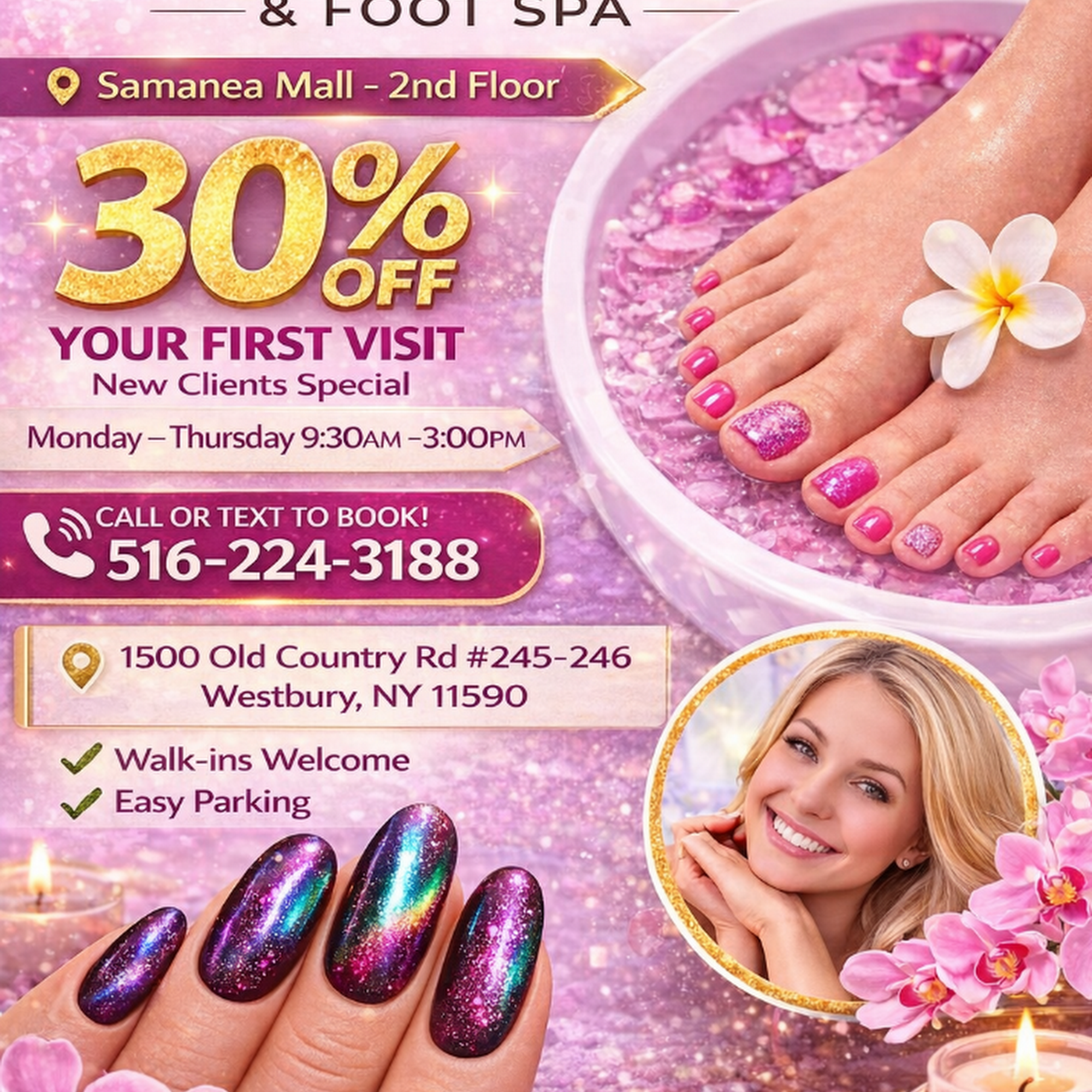 Rainbow Nails and foot spa