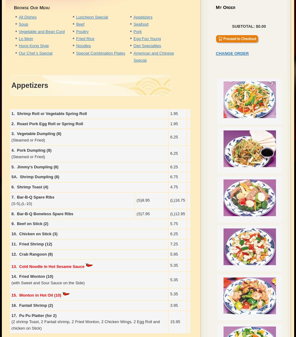China Star chinese Restaurant Menu