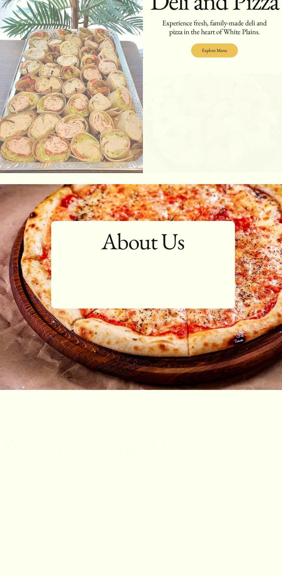 Domingo's Deli and Pizza Menu