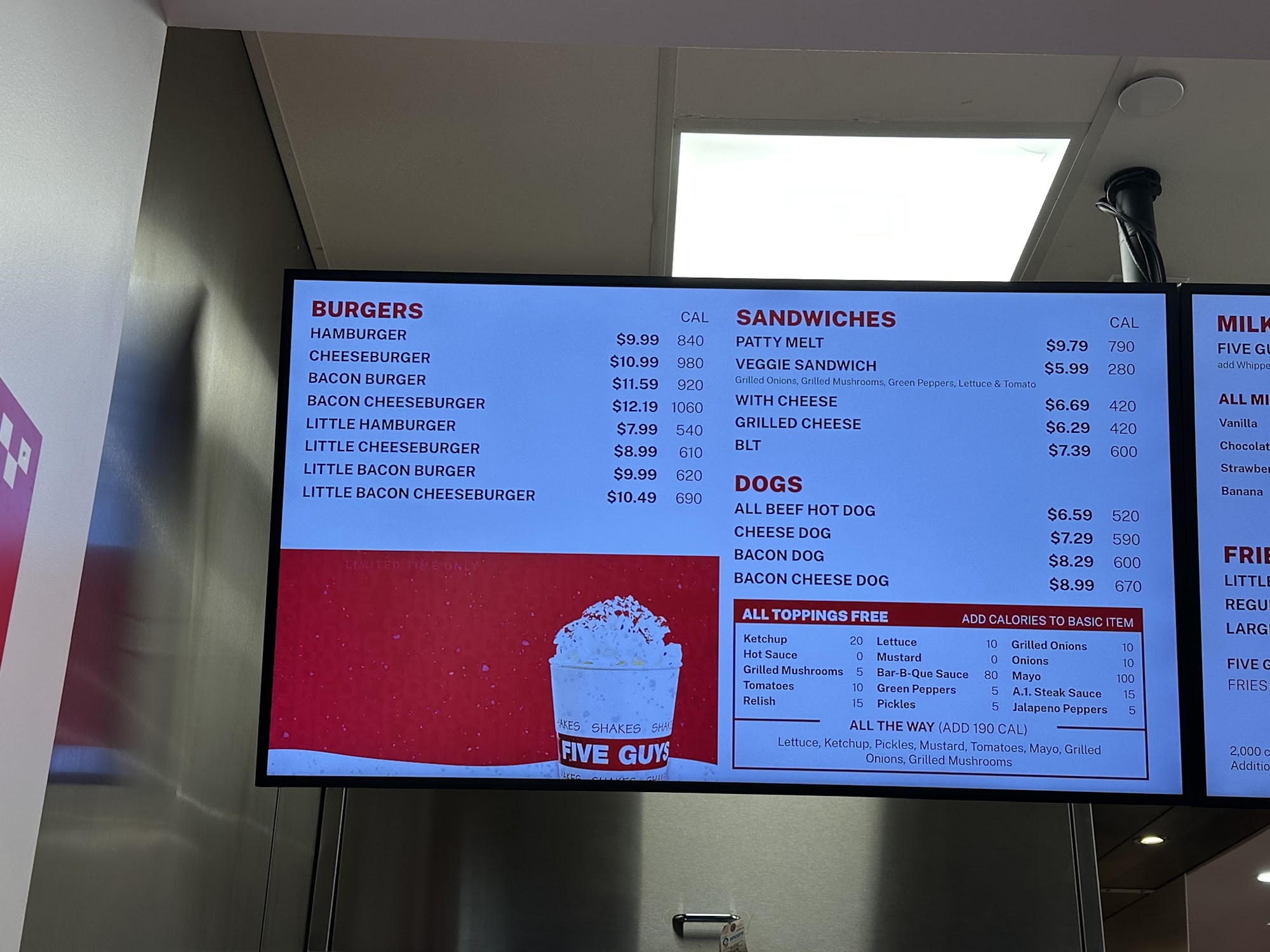 Five Guys Menu