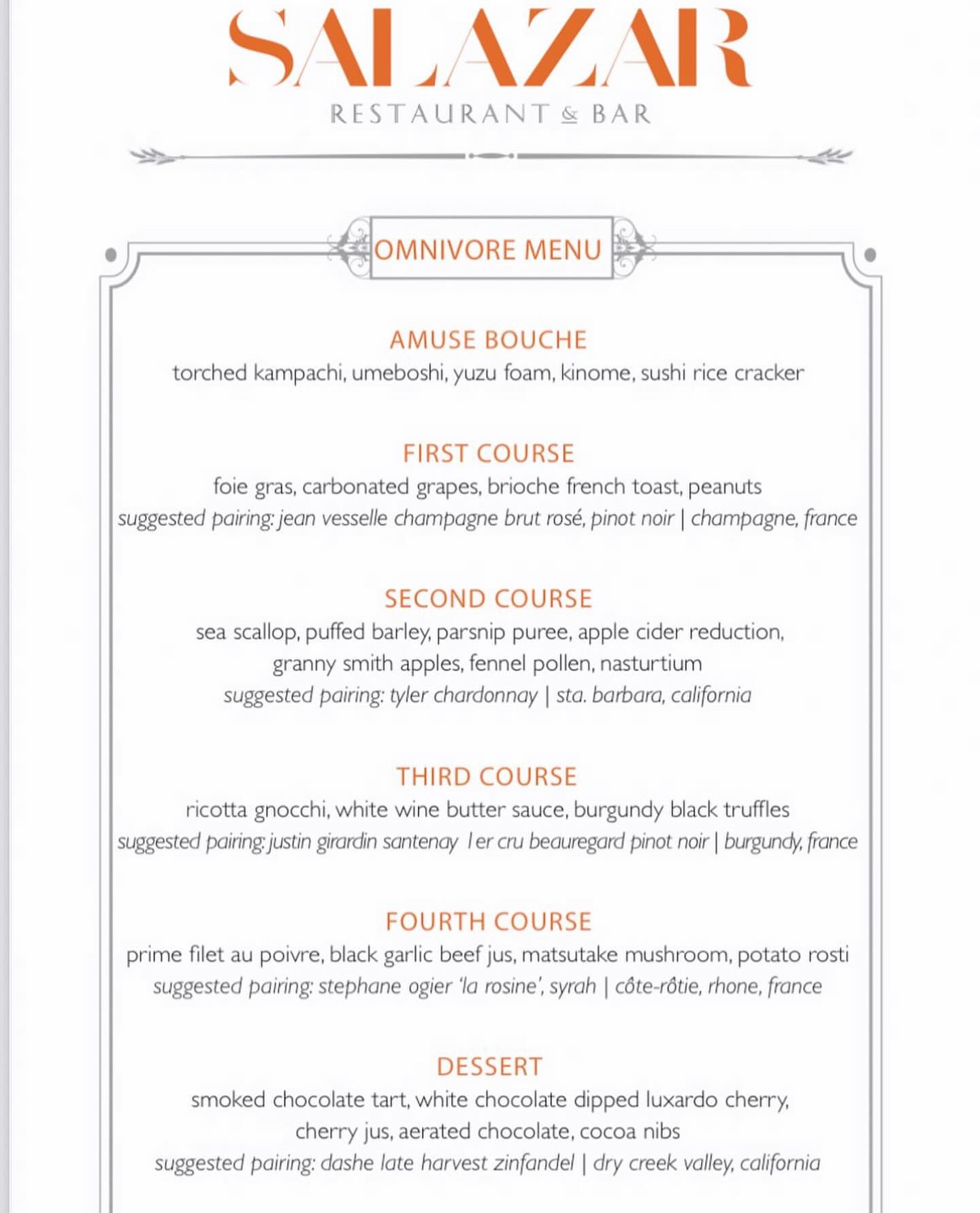 Salazar Deli & Restaurant Menu