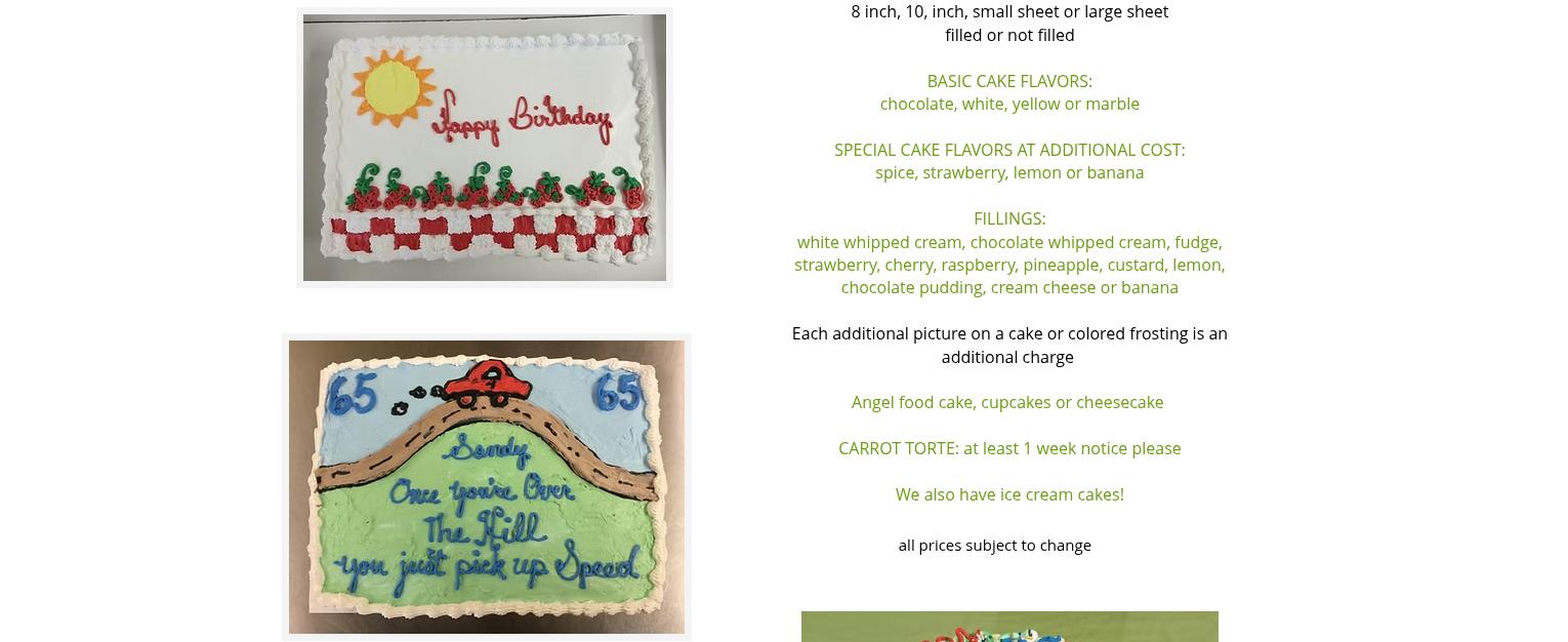 Bake Shop In Ghent Menu