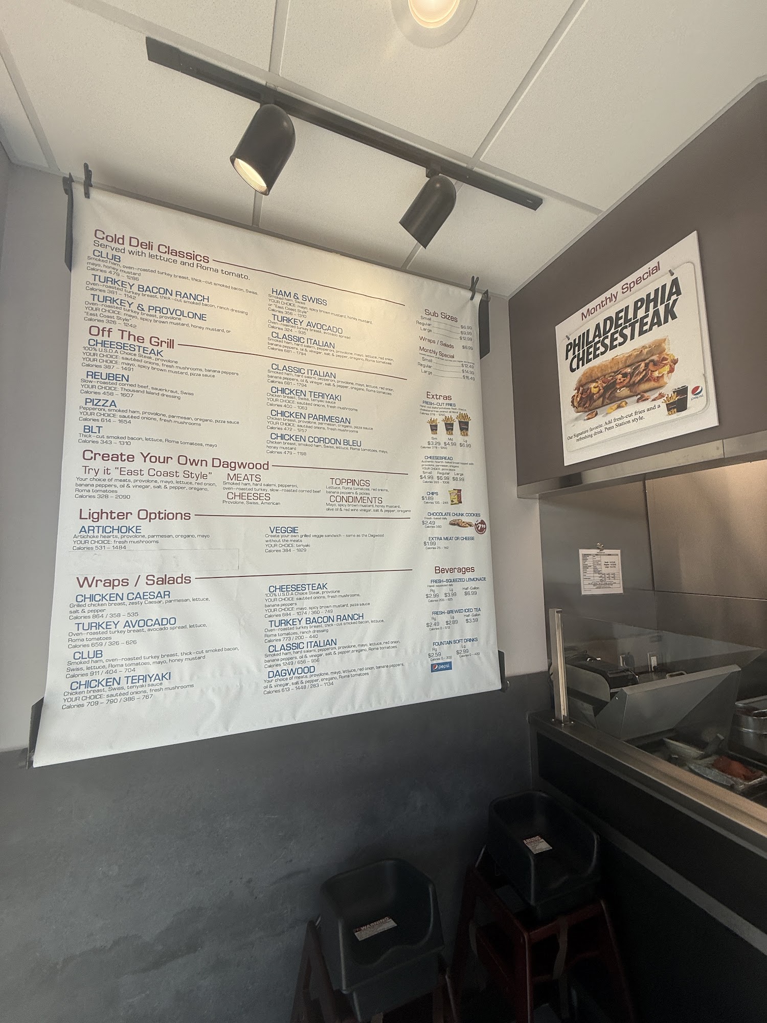 Penn Station East Coast Subs Menu