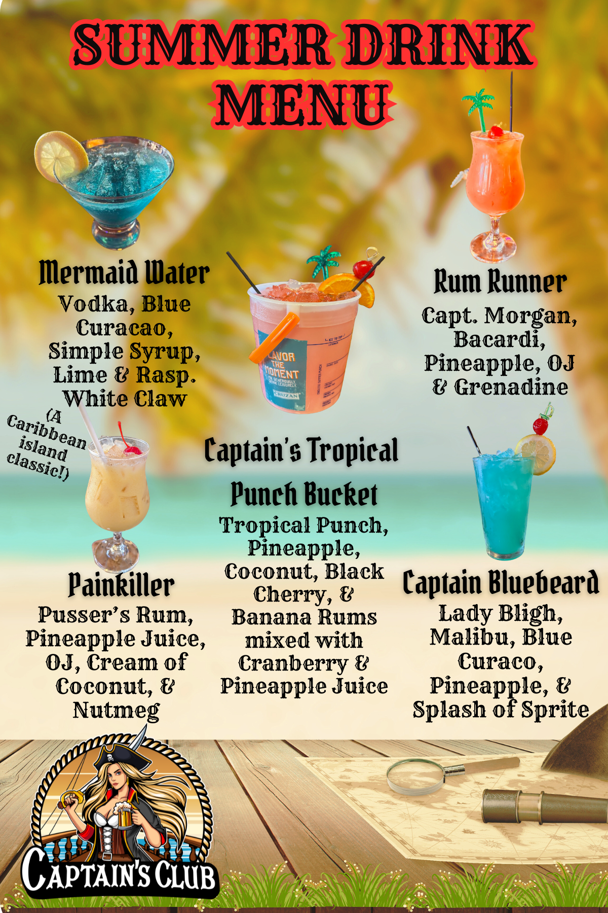 Captain's Club Menu