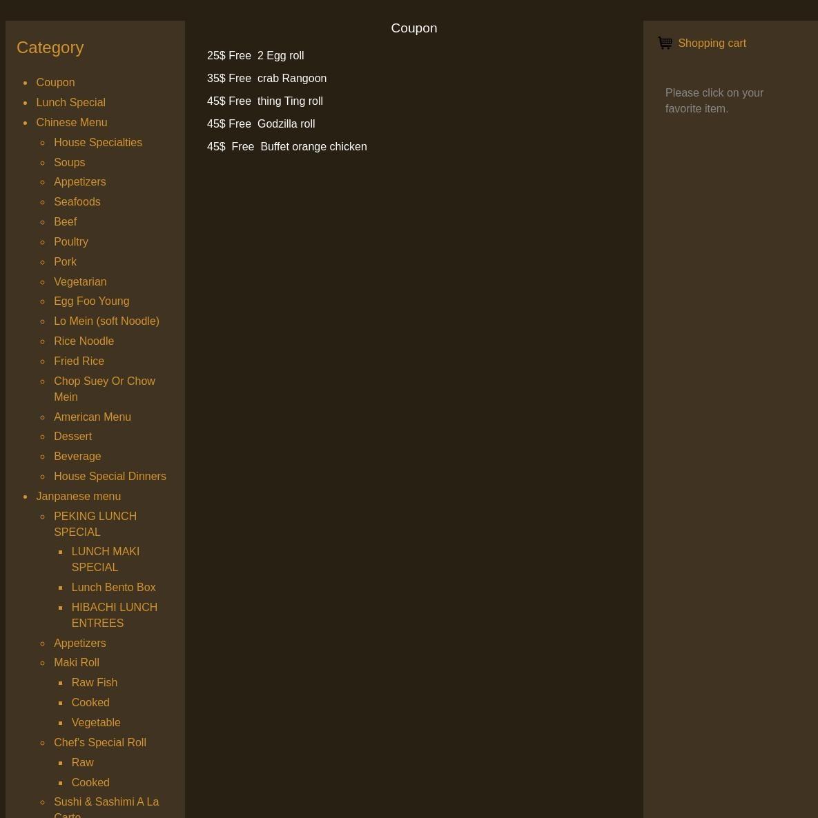 Peking Chinese Restaurant Menu